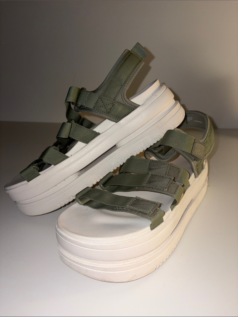 Nike Olive Green Platform Sport Sandals - Women
